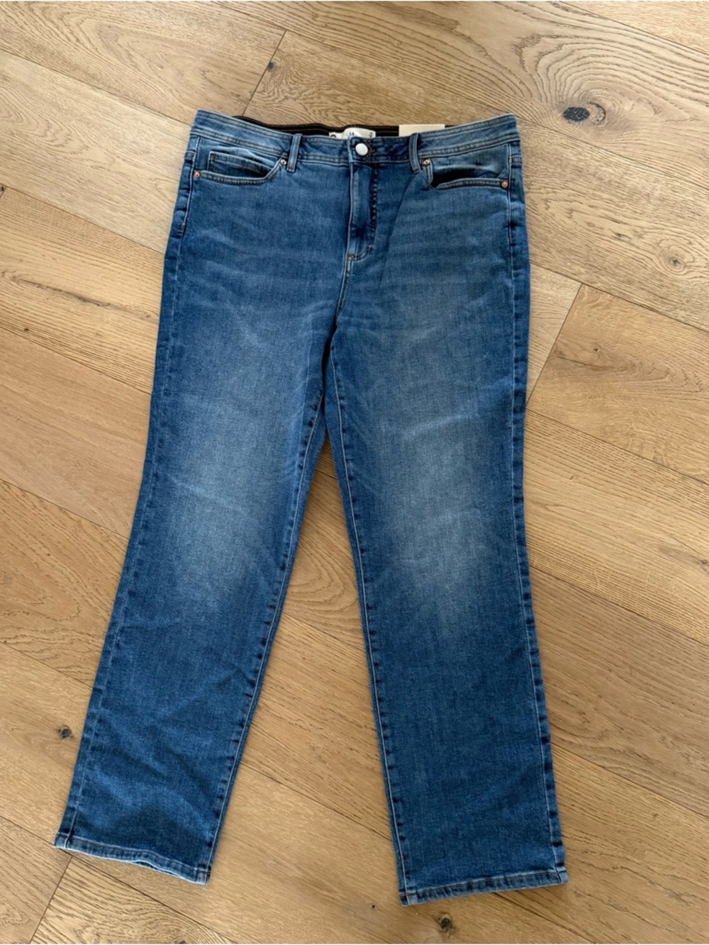 Ricki’s Classic Mid Blue Denim Jeans Size 14 Straight Leg Stevie full length